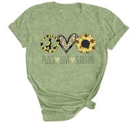 Camicie hippie estive da donna per la pace e l'amore 2026 anni '70 uscire top larghi alla moda casual carino grafica da spiaggia magliette amore e pace maglietta a maniche corte maglietta da donna