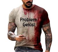 Camicie Horror, Camicia insanguinata | Camicia Girocollo Casual per Costume di Halloween - Brutta Maglietta Sportiva, Top a Maniche Corte con Motivo Schizzi di Sangue per Lo Sport