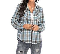 Camicie in flanella a quadri da donna taglie forti, in cotone, stile Lumberjack, a maniche lunghe, tartan, eleganti, casual, a quadri, con bottoni, per fidanzati, camicie di lavoro alla moda, top, 1