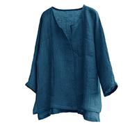 Camicie in lino a maniche lunghe da uomo con maniche a 3/4, camicie Henley, estive, casual, vestibilità ampia, comode, leggere, eleganti, da spiaggia, per l'estate, le vacanze in spiaggia