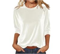 Camicie in Velluto da Donna Camicia Girocollo Eleganti Tops Velluto Curvy Slim Fit Camicette a Maniche Lunghe in Velour alla Moda Camicetta Casual Autunno Primavera Lavoro Leggera E Comoda