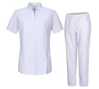 Camicie Laboratorio E Pantaloni Sanitari Donna Uniforme Sanitari,Parrucchiere, Dipendente Spa, o massaggiatore - Ref.829-8312, Bianco, XXL