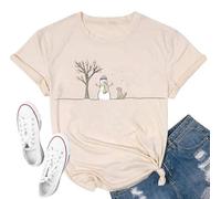Camicie natalizie da donna Merry Christmas Santa Claus Funny Hoilday Print T-Shirts Graphic Tee Top, 25sabbia-1, XL