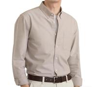 Camicie Oxford da Uomo con Colletto Button-Down, Camicia Casual A Maniche Lunghe con Taschino sul Petto, Disponibile in 5 Colori(Light Coffee,4XL)
