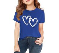 Camicie per bambine, taglia 12, primavera, estate e autunno, per bambini, ragazzi e ragazze, stampa personalizzata 2D, girocollo, comoda, casual, a maniche corte, danza (blu, 10-11 anni)