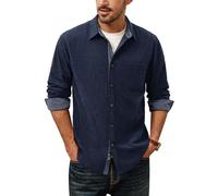 Camicie PJ PAUL JONES da Uomo a Maniche Lunghe Camicia Button Down in Cordura, Blu scuro, M