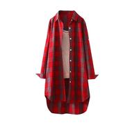 Camicie scozzesi da donna camicie da lavoro a maniche lunghe cardigan aperto davanti abiti autunnali per le donne cardigan oversize 2025, 1c-rd1, S