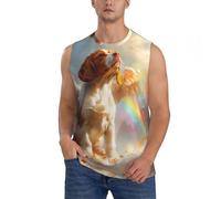 Camicie senza maniche da uomo, canotte con grafica arcobaleno inglese Cocker Spaniel da uomo, canotte da corsa, allenamento, palestra, da uomo, Nero, XL