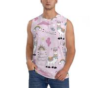Camicie senza maniche da uomo, canotte con grafica "No Drama Llama", per corsa, allenamento, palestra, da uomo, Nero, 3XL