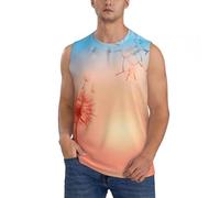 Camicie senza maniche da uomo, canotte con grafica The Sunset of Dandelion, da uomo, per corsa, allenamento, palestra, Nero, M