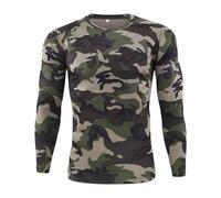Camicie sportive per uomo adulto uomo top aderente top mimetico magliette camicetta lunga uomo maniche all'aperto asciugatura rapida camicie da uomo camicia abito camicia, Mimetico, XXL