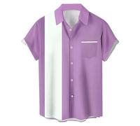 Camicie tropicali con palma hawaiana da donna con bottoni a maniche corte da spiaggia caraibica camicia da bowling estiva casual crociera festa risvolto divertente fenicottero cubano 80S camicia