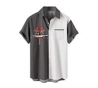 Camicie Uomo - Camicia a Maniche Corte da Uomo per Vacanze estive Turismo Spiaggia Moda Tendenza Tempo Libero Stampa Digitale 3D (Dark Gray XXXXXL)