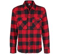 Dickies New Sacramento Camicia manica lunga Uomo, rosso nero quadri, taglia S