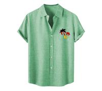Camicie Uomo Eleganti, Camicia Casual da Uomo per l'uso Quotidiano, per Lo Sport e Il Tempo Libero, con Bandiera Tedesca, Motivo ad Albero, Traspirante, Comoda, Estiva e Primaverile.