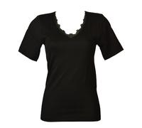 Camiciola donna FRALY mezza manica misto lana interno in cotone con inserti in p