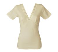Camiciola donna LIABEL manica corta con forma del seno misto lana con l interno