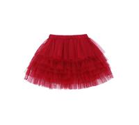 CAMILIFE Gonna Tutu a Strati Principessa Corta Mini per Bambine e Ragazze - Tutù Danza Classica Con Elastico in Vita - Costume Accessorio Basic - Bordeaux Taglia del Produttore 120
