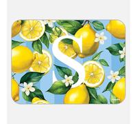 CAMILLA HOME Tovaglietta Limoni Lettere dalla N alla Z - Tovaglietta americana lavabile, antiscivolo, impermeabile, in plastica riciclabile (PP), Per tavola e colazione - 45×33 cm (Lettera S)