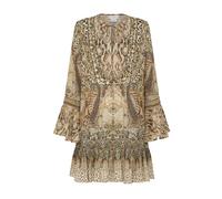 Camilla - Mini abito con stampa animalier e balza - -Dresses -Donna -Beige -S