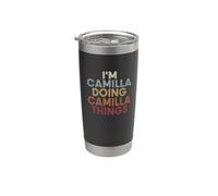 Camilla Name Camilla Personalized Name First Given Bicchiere termico in acciaio inox doppia parete