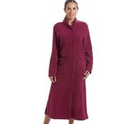 Camille Accappatoio da donna super morbido con bottoni, a maniche lunghe e tasche frontali per il massimo comfort e calore, Rosso, 20-22