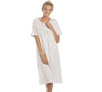 Camille Classica Camicia da Notte in Jersey di Cotone con Stampa Floreale 42-44 Pink