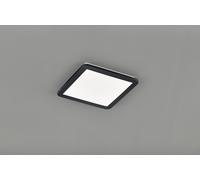CAMILLUS PLAFONIERA LED QUADRATA METALLO NERO OPACO CON FUNZIONE DIMMERABILITA' CON NORMALE INTERRUTTORE A PARETE IP44 L. 30CMX30CM LED 16W · 1x 1900lm, 3000K