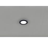 CAMILLUS PLAFONIERA LED TONDA METALLO NERO OPACO CON FUNZIONE DIMMERABILITA' CON NORMALE INTERRUTTORE A PARETE IP44 D. 17CM LED 9 W · 1.000 lm · 3.000 K
