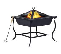 Caminetti Braciere Nero 42x42x45 cm Acciaio