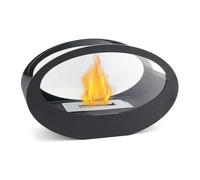 Caminetti Caminetto da tavolo, Camino a etanolo ovale da 15,7" Pozzo del fuoco da tavolo, Decorazione for caminetto artistico portatile for interni, Nero Moderna Decorazione