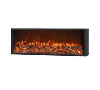 Caminetti Caminetto elettrico da parete e da incasso con telecomando, decorazione ultrasottile con fiamma realistica 3D Moderna Decorazione(Piccolo)