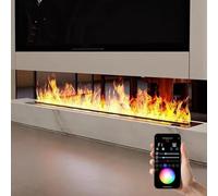 Caminetti Elettrici A Vapore Acqueo 3D, Fiamma Atomizzata Realistica Da 70/80/100/120/150 Cm, Riempimento Automatico Dell'acqua, Telecomando A 7 Colori(Multicolorapp,700mm)