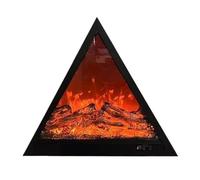 Caminetti Inserto for camino elettrico triangolare da parete, caminetti decorativi a LED con simulazione di fiamma Moderna Decorazione(Grande)