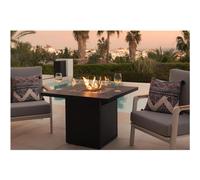 Caminetto da Esterno a Gas e Tavolo da Giardino, Tavolo da Fuoco a Gas Dimensioni 90x90xh 80cm - Scomparto Interno per Bombola del Gas - Resistente alle Intemperie - Copertura