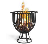 Caminetto da Esterno costruito con barre piatte di acciaio KATAR 60 Prodotto a mano Dimensione 60x h 76 cm - peso 20 kg con bordo ampio anche x la presa nero