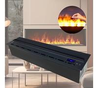 Caminetto da incasso 3D Atomizzato Decorazione a fiamma 3D Ultra silenzioso Aziona il flusso d'aria Effetto fiamma realistico per parete di sfondo, Telecomando,100cm