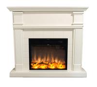 Caminetto Da Pavimento Caldera Con Cornice e Bruciatore Elettrico Da 1500w Dimensioni 114x28,2x h 102,3 cm - Peso 28 kg Colore Bianco