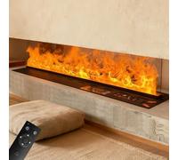 Caminetto Elettrico 3D con Tecnologia a Fiamma a Vapore Acqueo - Effetto Fuoco Multicolore Realistico, Riempimento Automatico e Uso Sicuro in Interni - Senza Gas, Senza Fumo Voice Control 80cm/ 31.5"