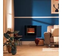 Cecotec Camino elettrico Ready Warm 2250 con fiamme curve 2000 W, dimensioni 22", WiFi, 2 livelli di potenza, telecomando, pannello curvo, timer, 20 m2 (05813)