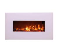 Sined Monte Caminetto Elettrico Da Parete In Acciaio e Vetro Da 1500w Effetto Fiamma Led Bianco - bianco acciaio CAMINETTO-PARETE-MONTE-BIANCO