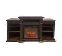 Caminetto elettrico da terra Divina Fire Biden 1800 W L179xP48xH85 cm noce Noce