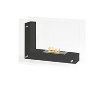 NORBE | Camino a Bioetanolo BRAND | Biocamino da Terra Interno | Dimensioni 80x31x60h cm | Potenza:3,68 kw/h (Nero)