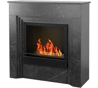Divina Fire Camino a Bioetanolo da Terra Bellini in Legno effetto Marmo Nero 96x35xh96 cm - DF95600