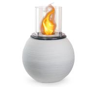 Camino a Bioetanolo Braciere da Pavimento Ø40xh54 cm per Interno ed Esterno Botticelli Bianco Perla