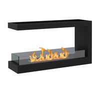 Camino a Bioetanolo da Incasso 100x30x55 cm Bruciatore 2,4L Nero