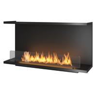 Camino a Bioetanolo da Incasso 100x50 cm Inside C 1000 V2 Nero con Vetro