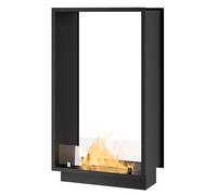 Camino a Bioetanolo da Incasso 63,5x113,5x35 cm Bifacciale 2 Side 1000 Slim Verticale Nero con Vetro