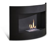 Camino a Bioetanolo da Parete 63x15,5x45 cm Nero Opaco