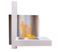 Camino a Bioetanolo da Parete 65x23x75 cm Vienna Bianco Lucido